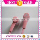 2015 Hottest Sale Waterproof Pink Silicone Plastic Plug in Ear Earbuds Magic Stereo HIFI Handsfree Wired Earphones With Mic thumbnail-6