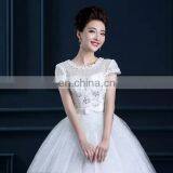 LSO021 Wedding Gown Classic Short Sleeves With Bow at Front White Dresses for Girls thumbnail-5