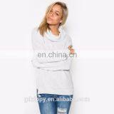 New Arrival Long Sleeve Loose High Necklin White Wholesale Jumper thumbnail-4