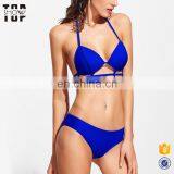 Wholesale Women Caged Detail Halter Modest Swimwear Brazilian Bikini Sexy thumbnail-1