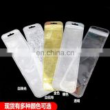 5.5*22cm gold silver clear zip bag retail package with hanging hole