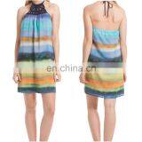 Customized Rainbow design beach dress digital printed sarong for beach wear