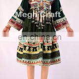 Afghan Kuchi Handmade Costume Dress- Tribal Ethnic Frock With Coins -afghanistan Wedding dress -Banjara dress With Tassels