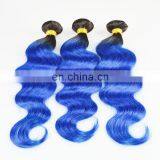 Hot Selling Top Quality Full Cuticle Brazilian Virgin 2 Tone Color Ombre Hair Color 1B/Blue thumbnail-3