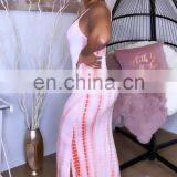 Amazon Best Sellers Women Sling Sleeveless Casual Dresses Ladies Split Printed Dresses Women Summer Dresses thumbnail-4