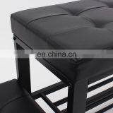 Customized Factory Wholesale Folding Shoe Rack With Metal Feet Legs and PVC Storage Foldable Stool for Entrance thumbnail-6