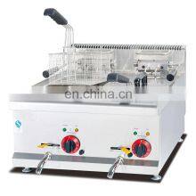 Commercial Table Top Stainless Steel Double Bowls Electric Fryer With Total Capacity 16 Liters