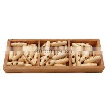 Fashion Customized Natural 2 Holes Big 50Mm Wood Toggle Olive Button thumbnail-4