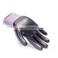 Polyester Shell Grey Nitrile Coated Palm Cheap Nitrile Glove Chemical Work Working Glove thumbnail-2