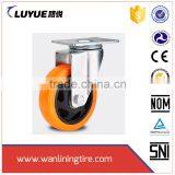 Solid PU Wheel Yellow10*3.00-4 Fixed PU Castor thumbnail-2