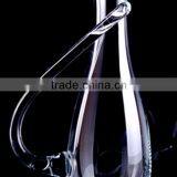 Mouth Blown Transparent Crystal Dipped Finish Wine Decanter With Handle thumbnail-2