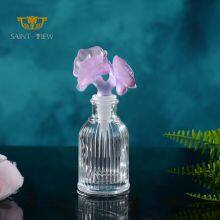 NEW ARRIVAL Handmade Design Crystal Purple Flower Shape 100ml Perfume Bottle thumbnail-2