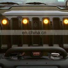 Offroad Grille Light for Jeep Wrangler JK 16-17 Yellow Shell Yellow Light ABS Grille Foglight Car Body Parts Light thumbnail-4