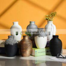 Modern Creative Vazo Small Vase Handmade Gold Ceramic Golden Vases Black Silver White Ceramic Vase For Home Decor