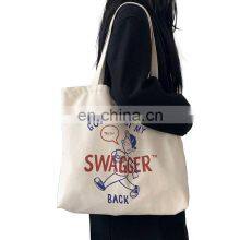 Factory Wholesale Fashion Design Women Cotton Canvas Shopping Bags Custom Printing Shopping Bag Canvas Tote Bags