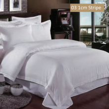 Luxury 5 Star Hotel Linen 100% Cotton Hotel Bedding Set Custom Logo White Flat Bed Sheets Pillowcase Duvet Cover thumbnail-4