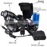Outdoor High Power 3 LED 3000lm 3 Models Waterproof Hunting Headlamp thumbnail-5