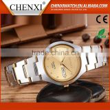 Best Gift For Birthday CE RoHS Day/Date Couple Lover Wrist Watch Water Resistant Couple Stainless Steel Wrist Watch