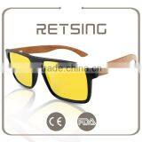 Polarized Revo Bamboo Wooden Arms Sunglasses With Spring Hinge thumbnail-4
