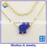 Fashion New Lucky Synthetic Elephant Opal Gemstone 925 Silver 18K Gold Jewelry thumbnail-2