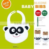 biodegradable bamboo fibre baby bibs with animal decal, kids loved new bibs with holder