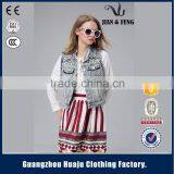 2016 Fashion Detachable Hood Child Denim Vest Kids Jean Vest Waistcoats for Girls thumbnail-4