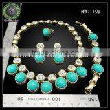 Wholesale Fashion Kallaite Heavy Jewelry Set Gold Plated for Young Girl (HA4122009 ) thumbnail-2