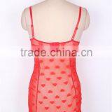 Sexy Heart Jacquard Mesh Garter Slip thumbnail-2