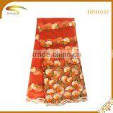 Wholesale High Quality Latest Asian Africa Decorative Embroidery 3D Patterned Chiffon Silk Fabric Market in Japan thumbnail-4