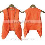 China Factory OEM Custom European Sleeveless Multi-colors Woven Womens Jackets Coats Lady Waistcoat thumbnail-3