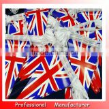 triangle flag bunting,E-co friendly polyester flag,12pcs string of Uk national flag