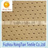 100 polyester yellow tricot knitting bird eye hole mesh fabric for bedding set
