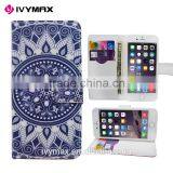 Customerfirst Design Butterfly PU Feather Wallet Folio Leather Flip Case Cover With Card Id Slot and Wrist Strap for Iphone 6 thumbnail-2