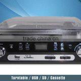 Turntable & Cassette & Radio Player With USB&SD