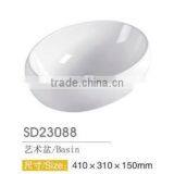 Chinese Art White Color Ceramic Outdoor Hand Wash Basin thumbnail-2