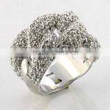 Rhodium Plated 925 Silver Women Twisted Ring