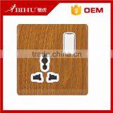 High Fashion Wood Grain Switch Socket With Neon for UK, Universal, 2 Pin and 3 Pin thumbnail-5