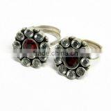Make A Wish !! Red CZ_White CZ 925 Sterling Silver Toe Ring, Sterling Silver Jewelry, Handmade Toe Rings thumbnail-4