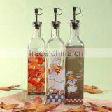 Screen Printing and Decal Glass Olive Oil Bottles With Dispenser Cap