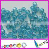 Aquamarine ab Color Round Acrylic Beads Colorful ab Effect Transparent Beads With Two Holes 3mm to 16mm thumbnail-1