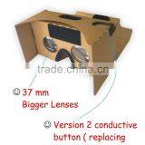 Cardboard V2, Version 2 or V2.0, Newest 3D VR Virtual Reality Glasses, Nose Pad, NFC ,head Strap QR Code thumbnail-3