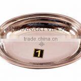 Steel Copper Dish Serving Oval Platter Restaurant Ware Hotel Kitchen Dining No.1 thumbnail-3