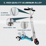High Quality Aluminum Alloy 3 Big Wheel Double Pedal Kick Scooter