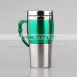 Big Capacity 450ml Colorful Double Wall Travel Auto Mug