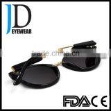 Customized High Quality Round Acetate Mixed Metal Polarized Mirror Sunglasses for Men thumbnail-4
