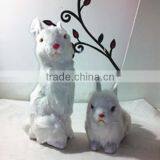 Gray Grey Standing Adorable Rabbit Easter Bunny thumbnail-4