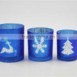 Deer Christmas Decorations Glass Candle Holder Cup thumbnail-2