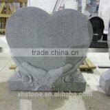 Elaborately Hand Carved Natural Granite Funeral Decorative Heart Headstone thumbnail-3