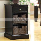 HOT Modern Beautiful Exquisite Low Price Wooden Storage Cabinet and Wicker Drawers thumbnail-1
