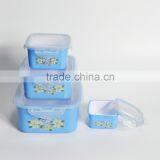 High Quality Stackable 4 Pieces pp Plastic Food Container Set With Lock for Sale thumbnail-3